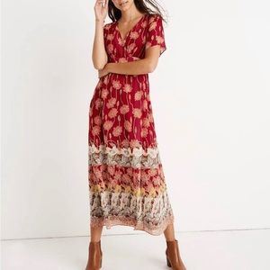 Madewell Tall Flowers Tulip-Sleeve Maxi Dress Size 4